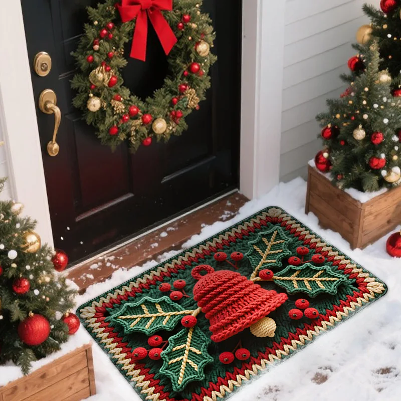 

Santa Claus Door Mat Cute Christmas Welcome Mat Cartoon Entrance Mat Anti Slip For Indoor Bathroom Living Room