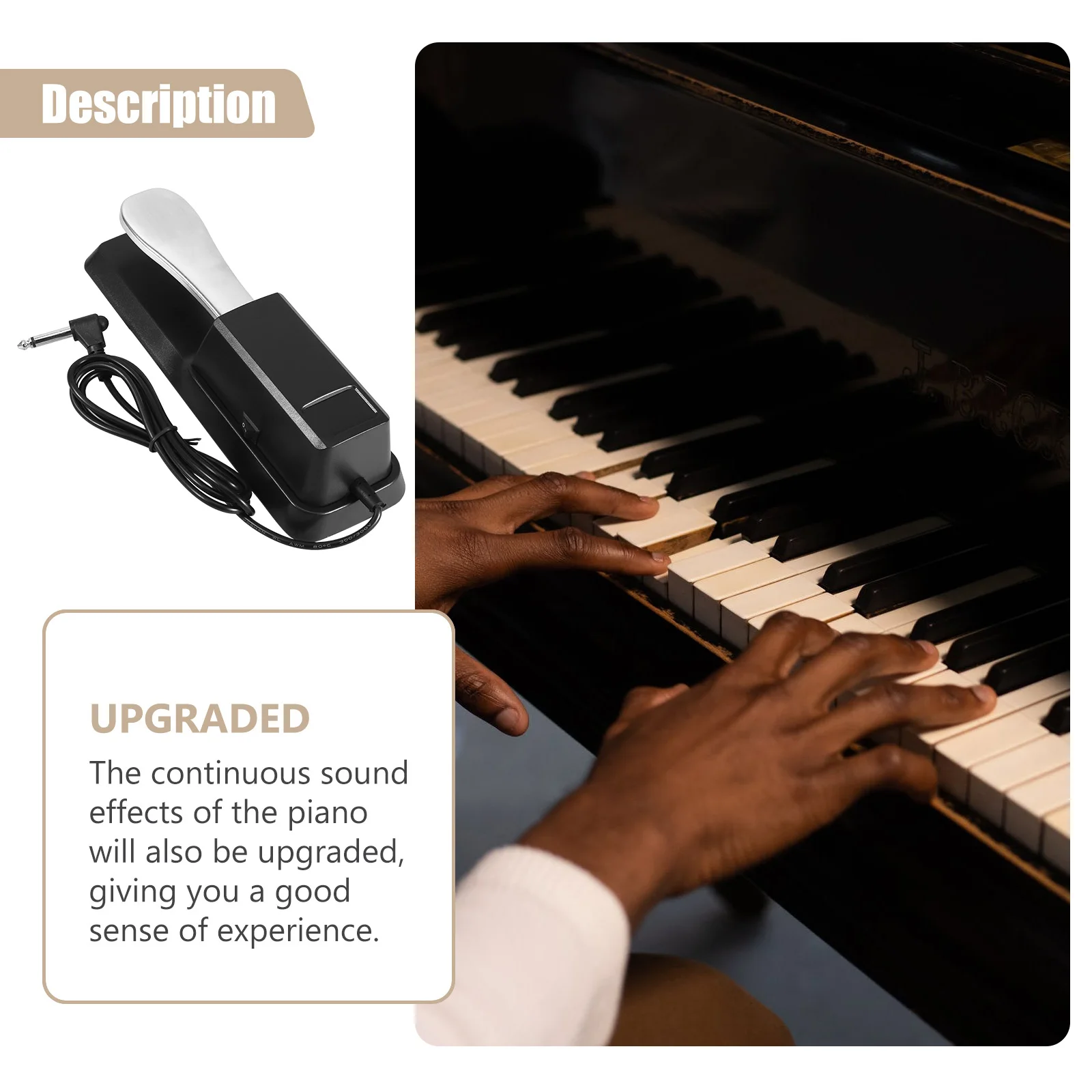 

Electric Piano Accessory Sustain Pedal Durable Sturdy Design Excellent Sustain Effects Perfect for Keyboards and Synthesizers