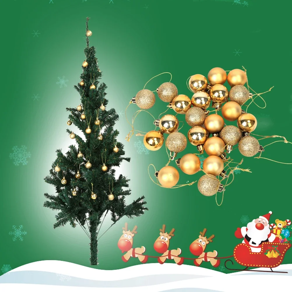 24pcs Christmas Tree Decor Ball Bauble Hanging Home Xmas Party Ornament Golden