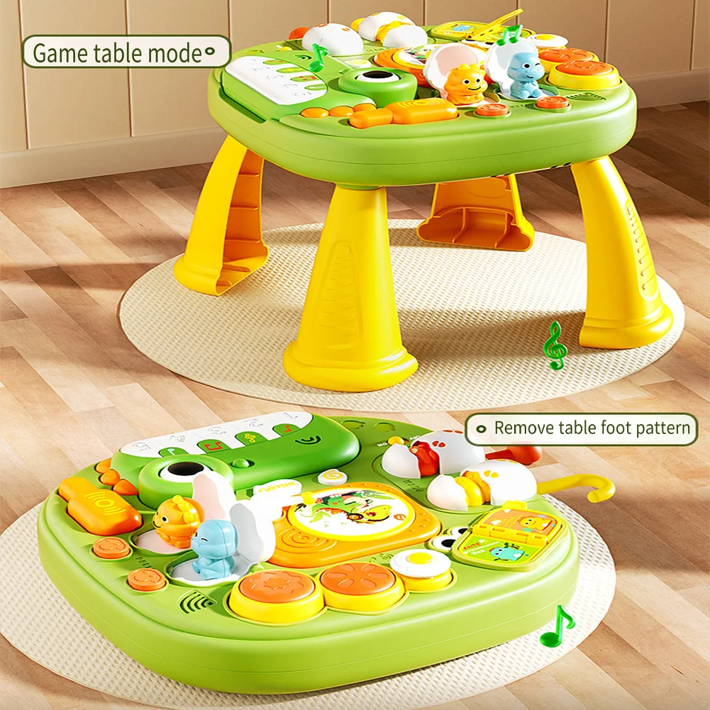 Baby Activity Table Center Toys Dinosaur Musical Learning Table With Lights Sound Early Learning Sensory Toys Gifts For Boy Girl