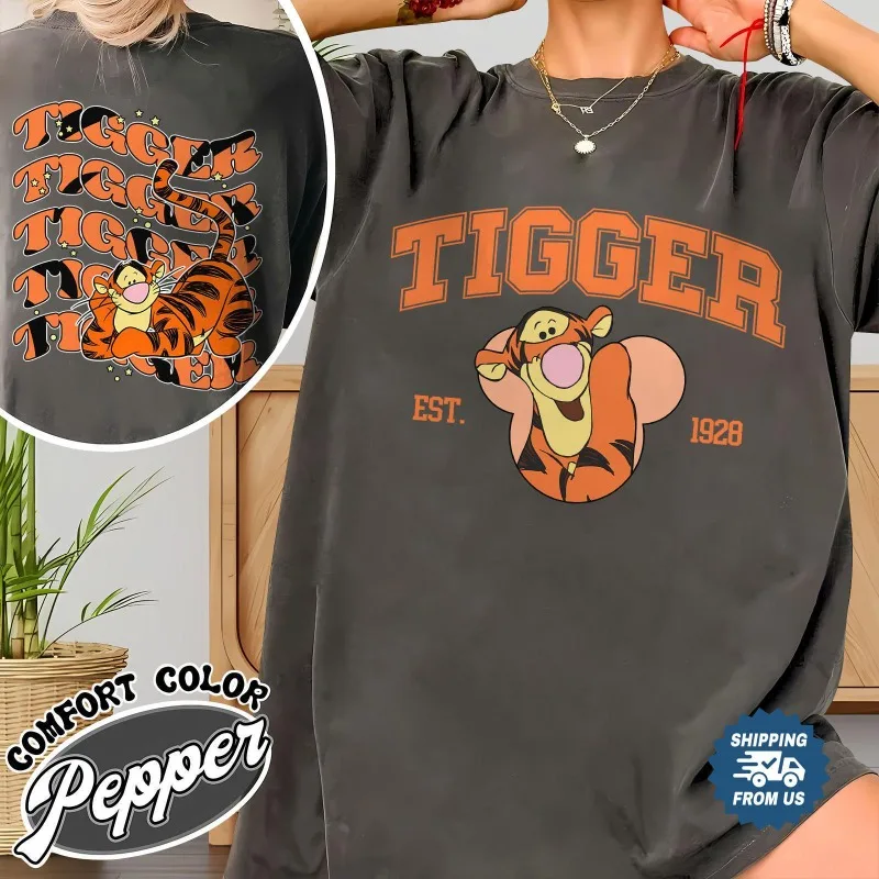 T-shirt Disney Tigger, T-shirt Winnie The Pooh pour femmes, vêtements de rue décontractés et à la mode pour hommes et femmes, nouvel été