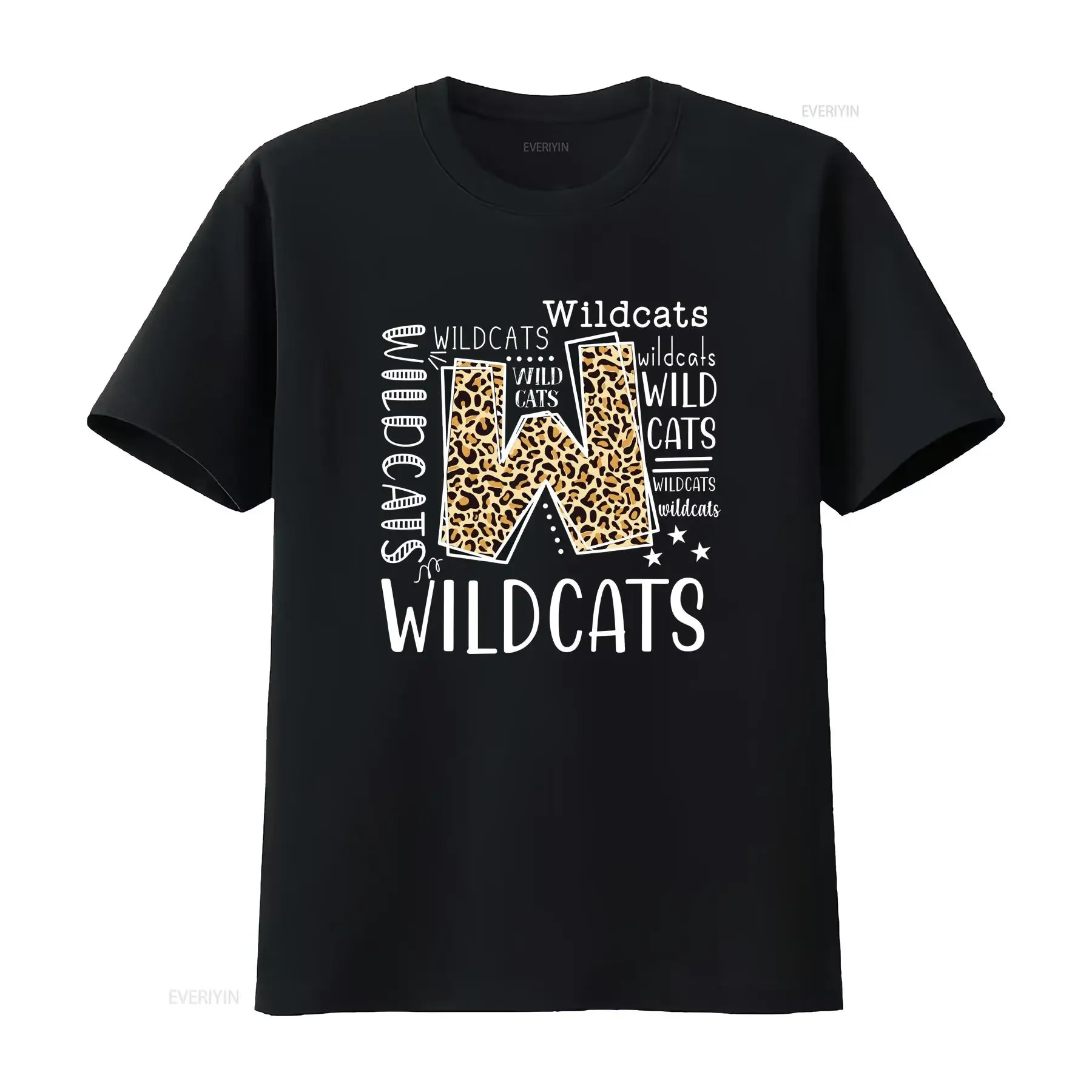 Wildcats Funny Wildcat Lover For T Shirt vintage Washed Comfortable Versatile graphic Top For Everyday Wear Casual Soft Unisex