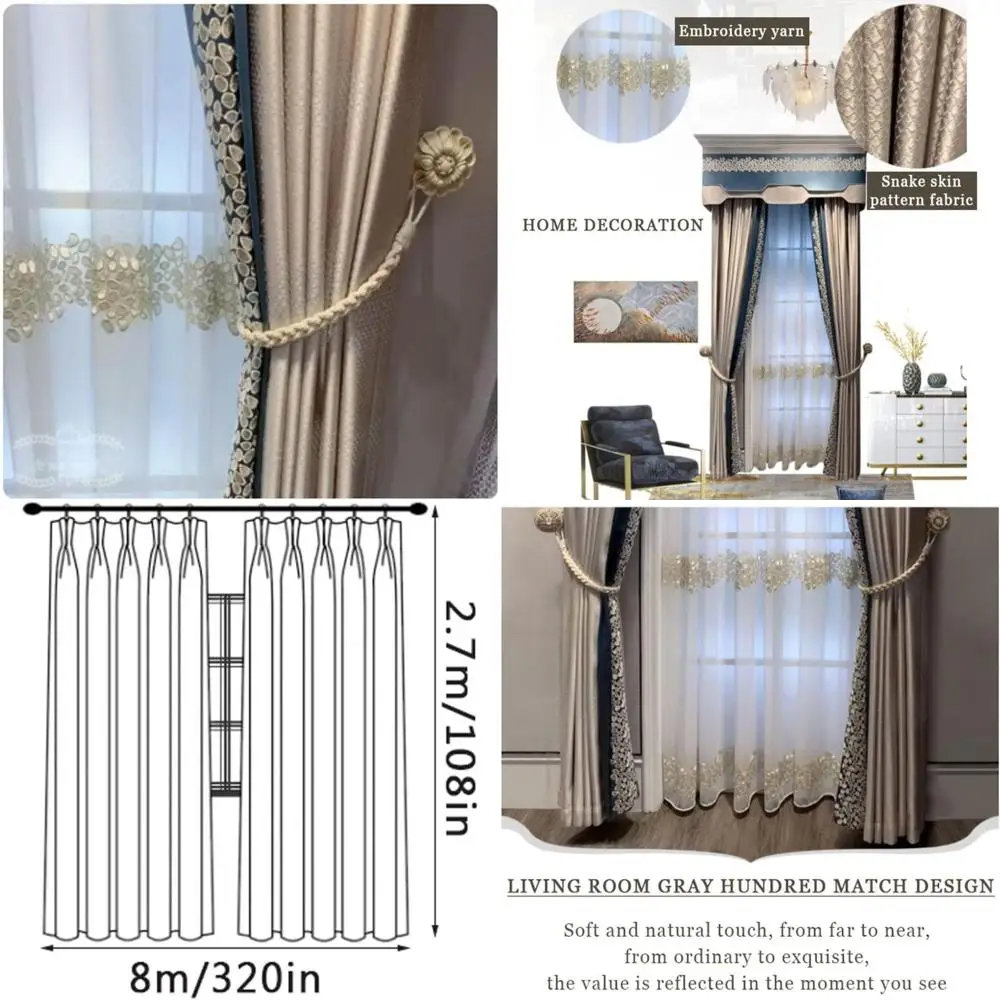 Thermal Insulated Blackout Curtains for Bedrooms and Living Rooms - Modern French Style Window Treatments with Unique Design