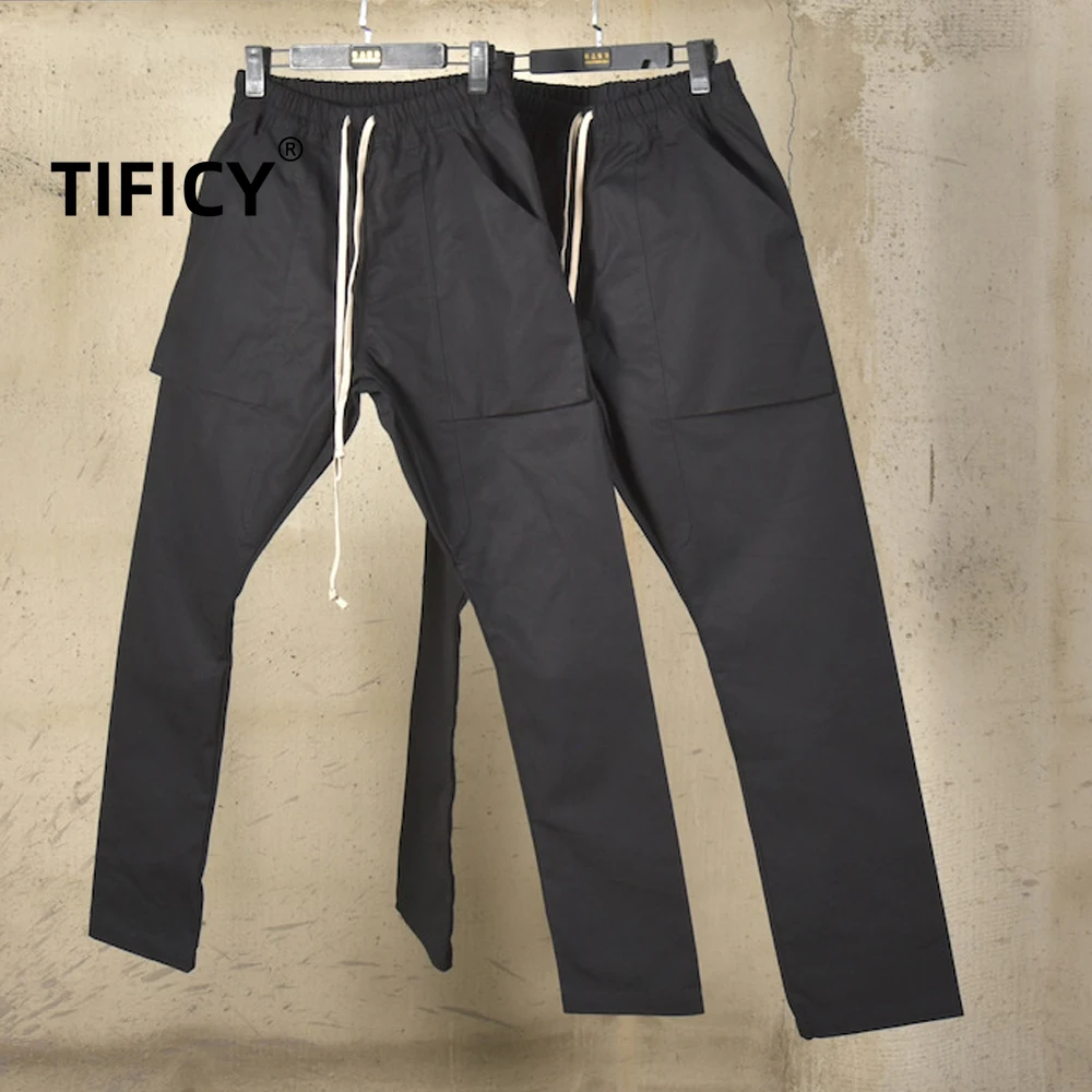 High Street Dark RO Style Pants Autumn Men's Workwear Stiff Three-dimensional Pocket Slim Fit Straight Leg Streetwear Pants