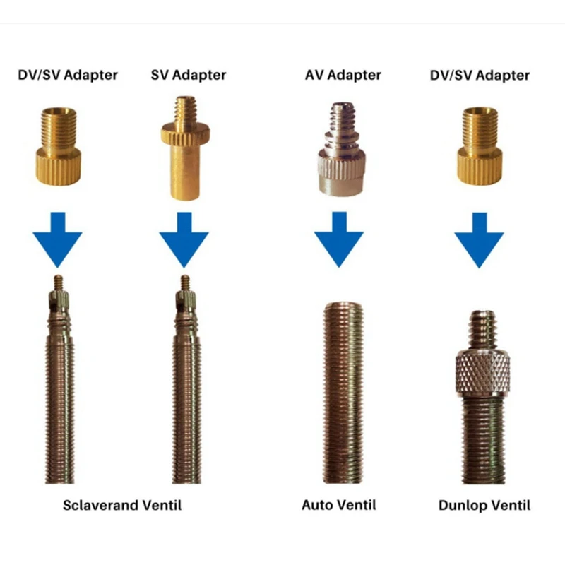 4Pcs Bicycle Valve Adapter Sv Av Dv Bicycle Pump Ball Pump Needle