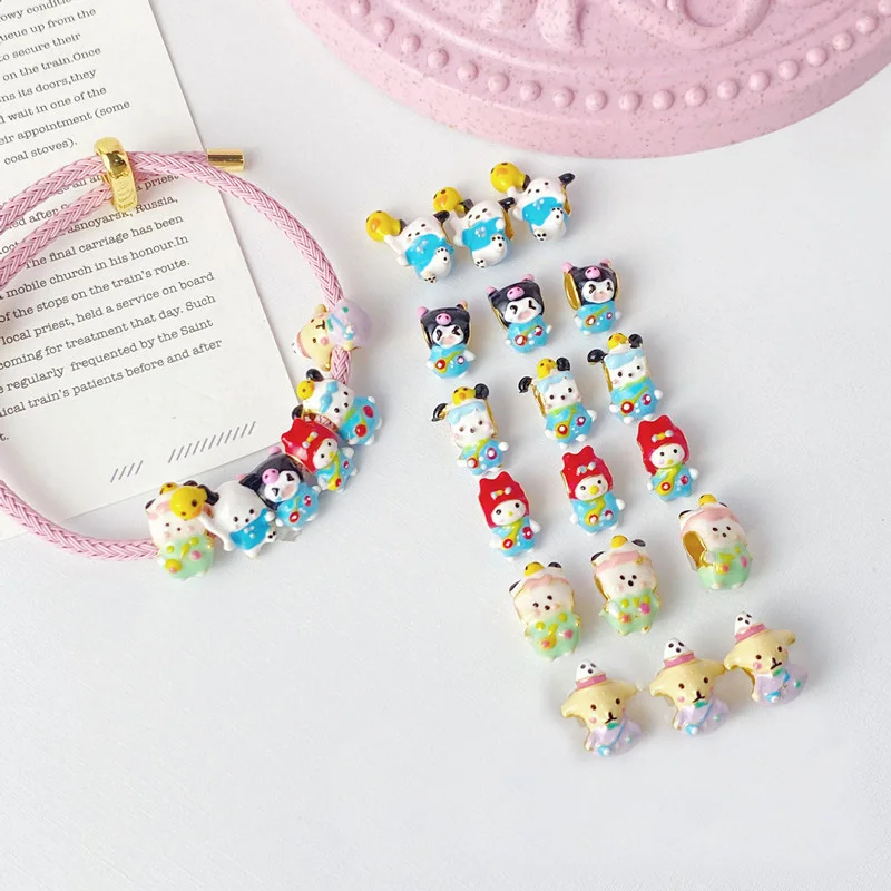 New Miniso Fashion Sanrio Kuromi Charm Beads Suitable for Original Women's Bracelets Jewelry Accessories Gifts