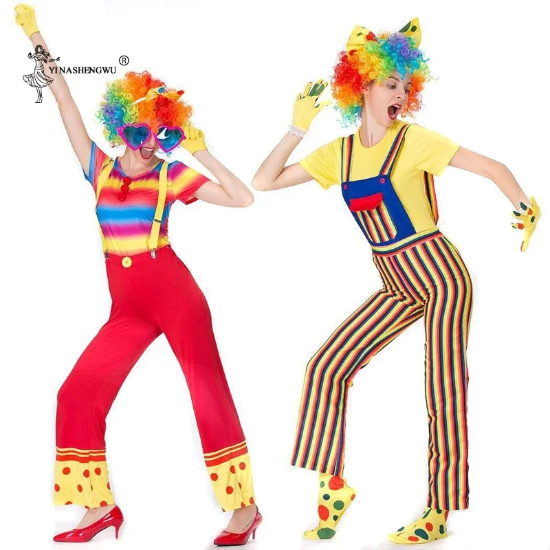 Clown Costume Cosplay Halloween Costume Adult Party Carnival Adult Circus Clown Naughty Harlequin Cosplay Clothing for Women AS1