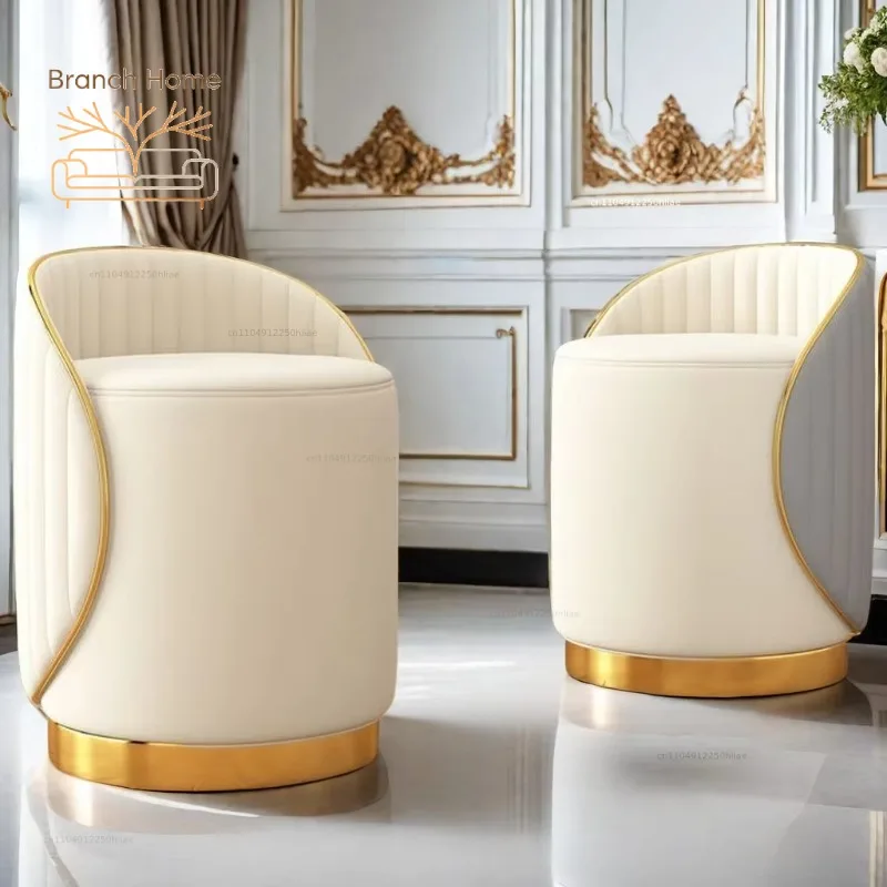 Modern Rotatable Adjustable Makeup Chair Dressing Table Light Luxury High-end Multi-color Cyber Celebrity Nail Stool Backrest