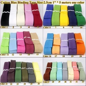 Einfach gefaltetes Vorspannungsband, 25 mm (25 mm) breit, 100% Baumwolle, gestresste Bindung für Kleidung, Tischtuch, Betspannen, Handwerksnähband DIY 11 Hauptverkäufe Baumwollbias -Band - №3