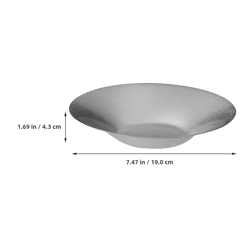 

Large Stainless Steel 19Cm Deep Pasta Bowl Thickened Salad Serving Bowl Snack Soup Dessert Holder Vintage Style Metal Kitchen