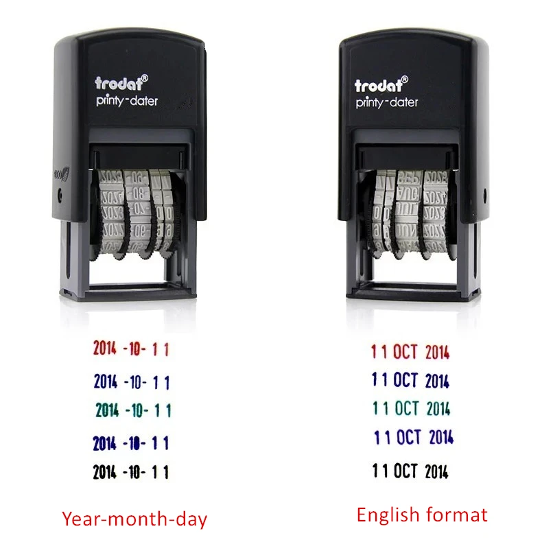 ختم التاريخ ذاتي الحبر على شكل إنجليزي لتصنيع المكاتب ومتجر السوبر ماركت والمدرسة طوابع التاريخ القابلة للتعديل yymmdd