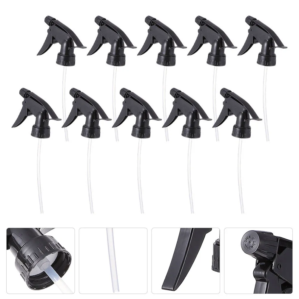 10Pcs Black Adjustable Trigger Spray Nozzles - Replacement Spray Bottle Heads for Standard 28/400 Neck Bottles,Garden & Cleaning view 6