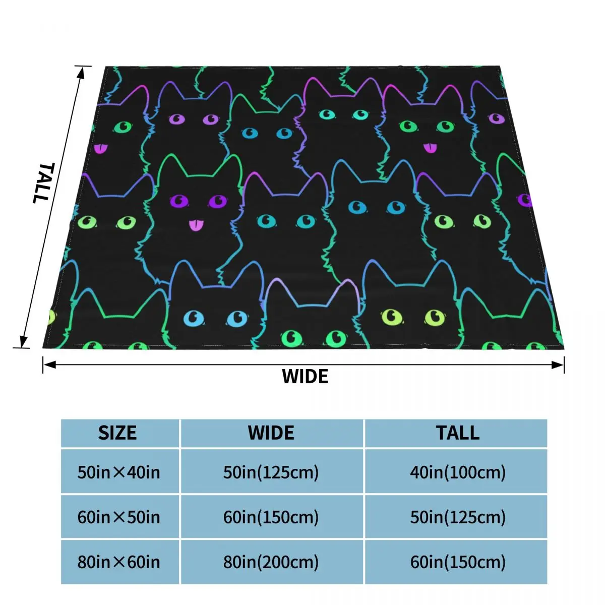 Cat Blanket Flannel Spring Autumn Cartoon Black Cats Multifunction Ultra-Soft Throw Blankets for Sofa Office Plush Thin Quilt