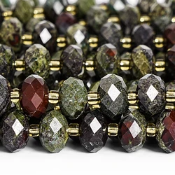 Dragon Blood Jasper Beads AAA Genuine Natural Gemstone Faceted Rondelle Size Options 6/8/10mm for Jewelry Making