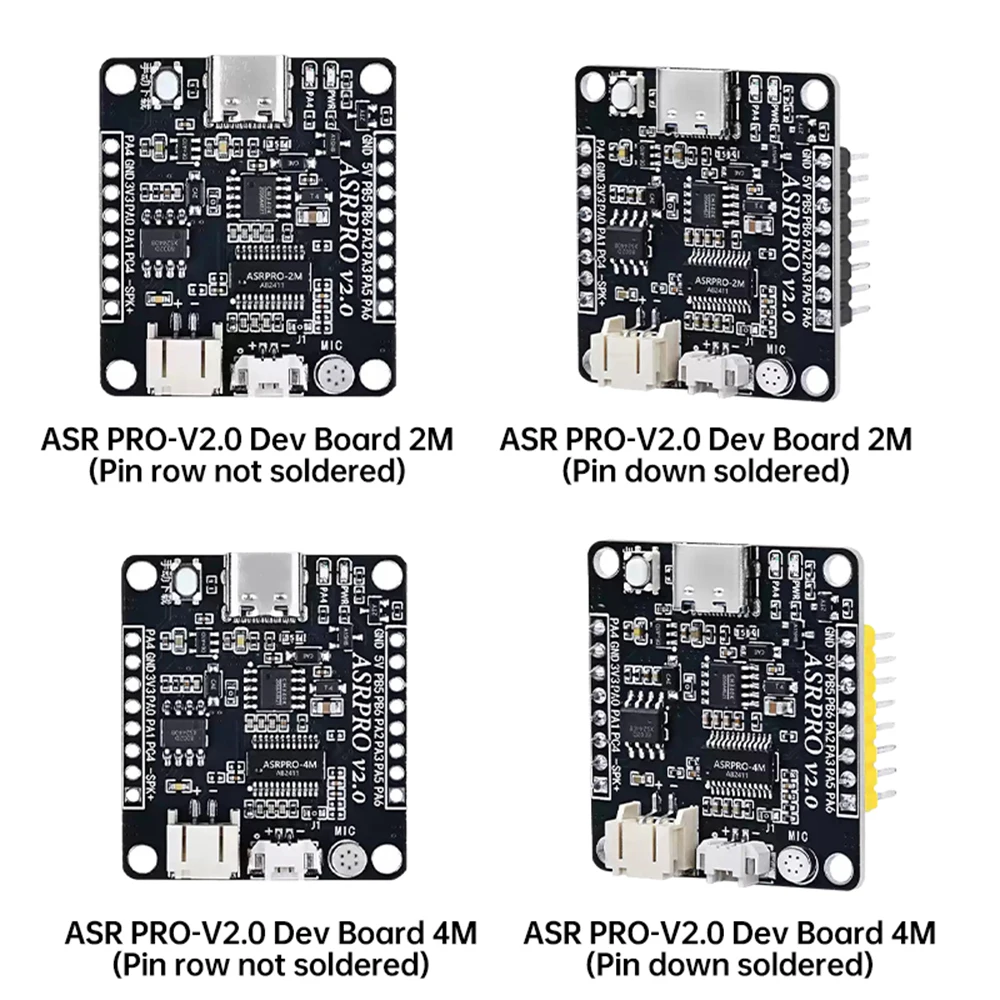 2MB 4MB ASR-PRO Intelligent Speech Recognition Control Module Offline Voice Development Board Supports UART/12C/PWM/SPI/GPIO