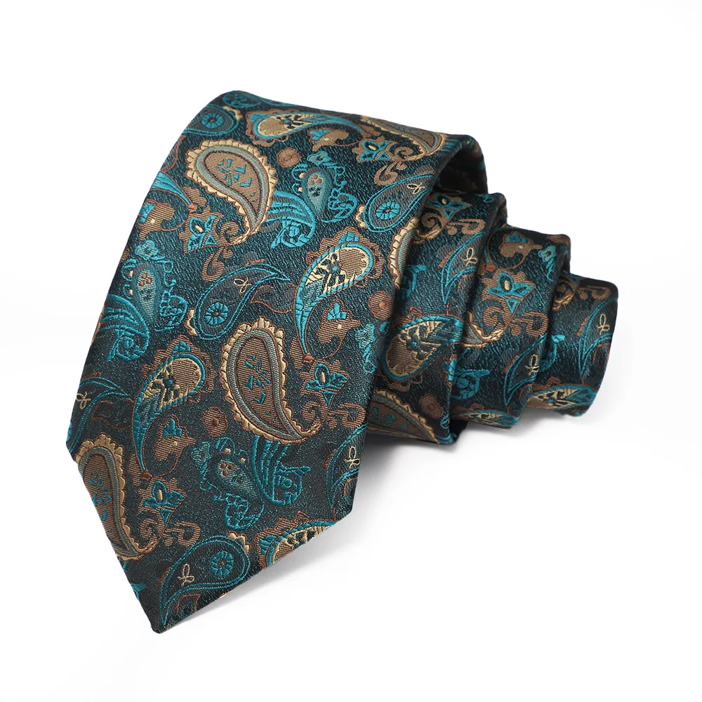 Men Business Tie Elegant Luxury High Quality Fashion Paisley Stripe Men Gift Wedding Banquet Business Formal Party Accessories
