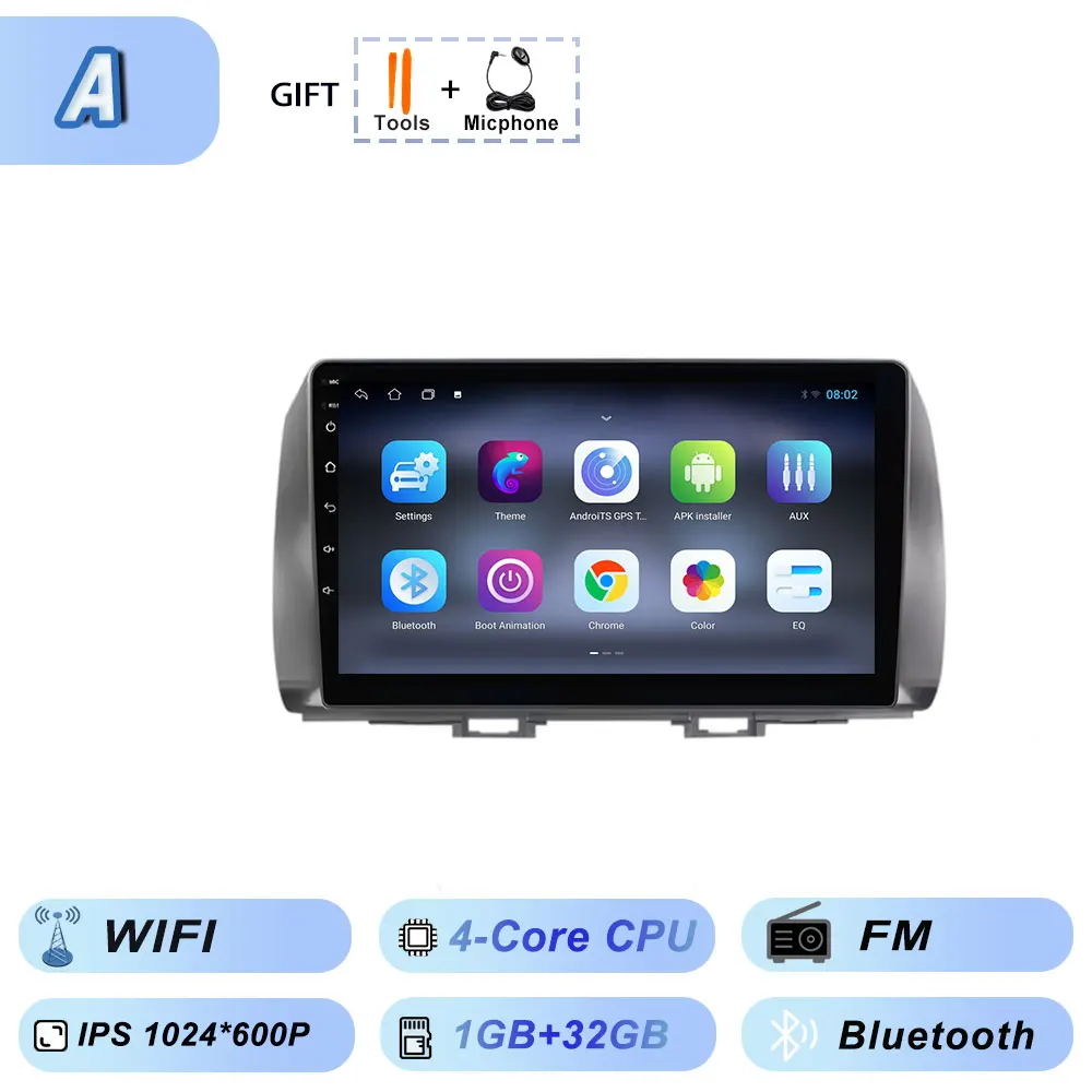 Android Auto voor Toyota BB 2 Daihatsu Materia 2005-2016 Autoradio Multimedia Video Bluetooth Speler GPS Navigatie CarPlay WiFi