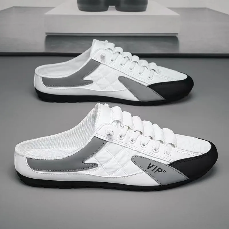 Half Slippers for Men Trendy Men's Flat Bottom Casual Shoes Soft Sole Support Shoes Men's Sneakers Zapatos De Hombre 2024 image 5