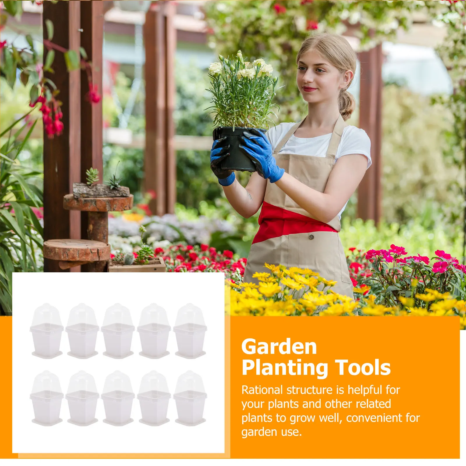 

10Sets Garden Supply Plastic Nursery Pots Succulent Flower Plant Holders Durable Planting Containers Nursery Plant Pot