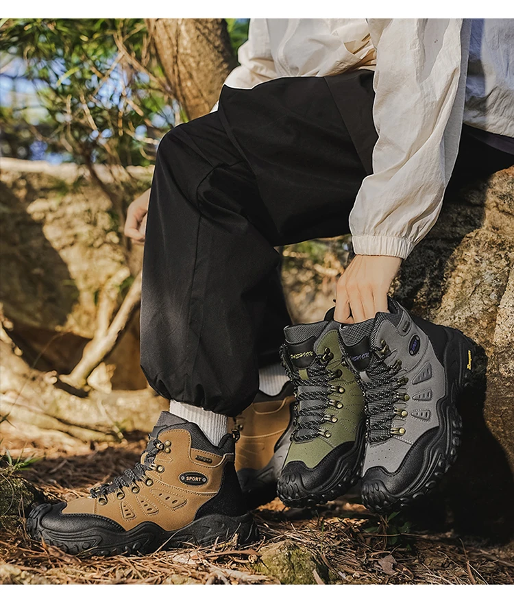 Modische, bequeme und vielseitige Herren-High-Top-Wanderstiefel in großen Größen, ideal für Outdoor-Aktivitäten, Bergsteigen und Reisen, als Geburtstagsgeschenk oder Weihnachtsgeschenk geeignet. – Detail 4
