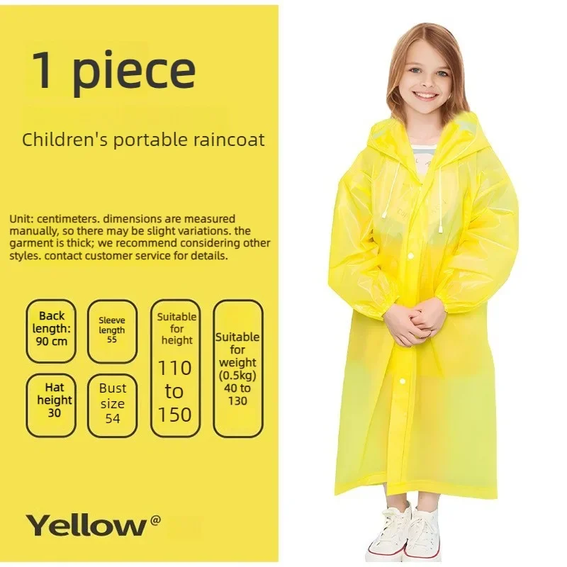 EVA Transparenter Einteiliger Wasserdichter Kinder-Regenmantel Leichter Kapuzenponcho für Outdoor-Reisen Tragbarer Dicker Regenschutz – Detail 9