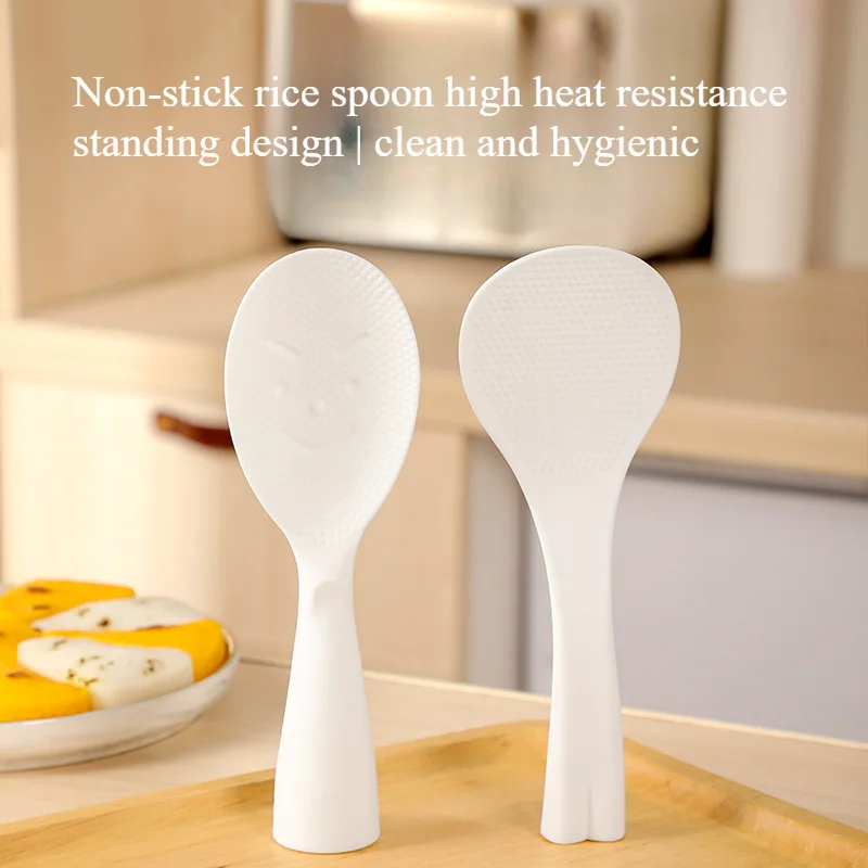 Household Rice Spoon Non-stick Vertical Creative Food Grade PP Plastic Rice Spoon Cooker Rice Shovel Kitchen Accessories