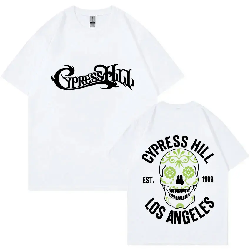Camisetas Gráficas Dupla Face do Rapper Cypress Hill, T-shirt Oversized para Homens, Moda Hip Hop Unissex, Tendência Streetwear