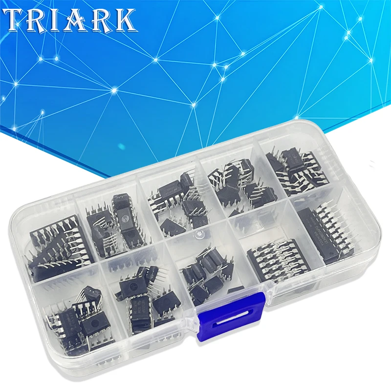 85PCS Electronic Component Assortment Kit LM324 LM393 LM358 LM386 UA741CP NE555 NE5532 PC817 ULN2003AN ULN2803APG DIP 10Values