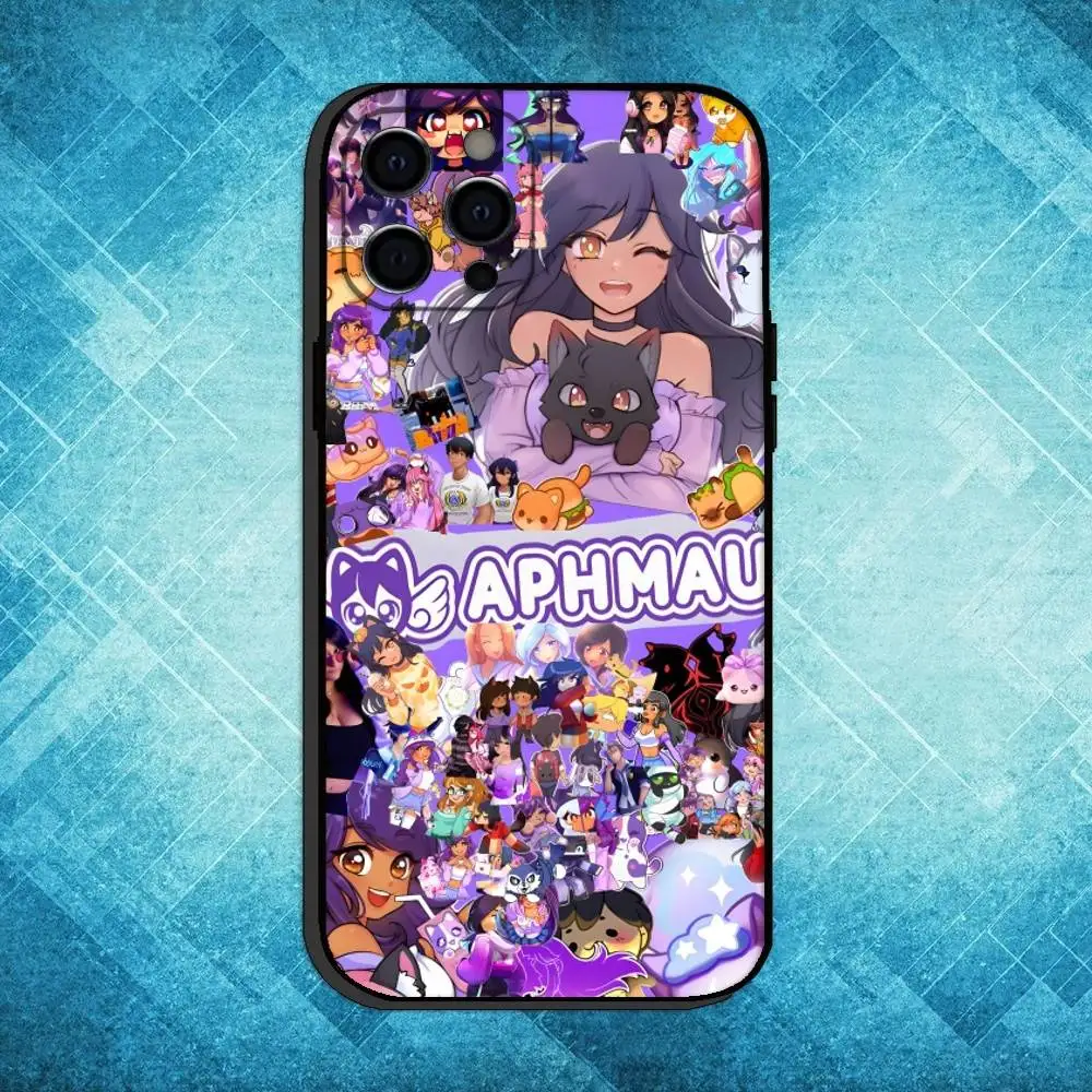 Чехол для телефона A-Aphmau M-Meow с аниме-кошками для iPhone 17,16,15,14,13,12,11 Plus, мягкий черный чехол Pro Max
