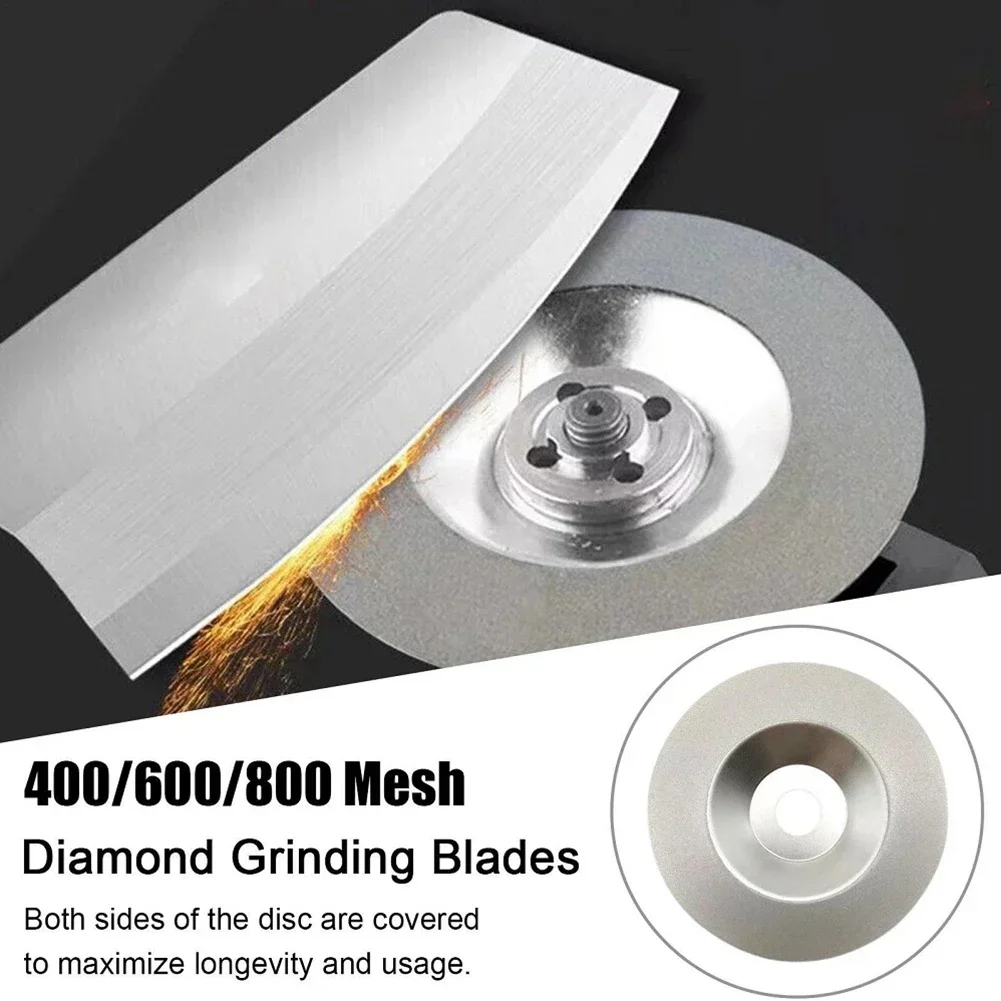 100mm 1.6mm Diamond Grinding Disc Cut Off Disc Wheel Emery Sharpening Disc 400/600/800Grit Grinder Blade Rotary Abrasive Tool