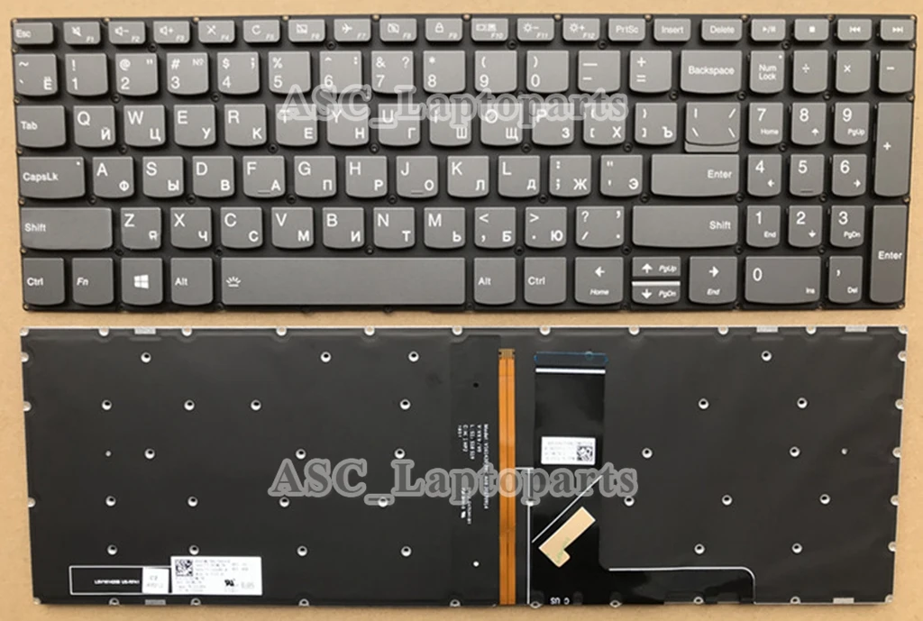 New Russian & US English QWERTY Keyboard For Lenovo Ideapad 3-17ADA05 3-17ARE05 3-17IML05 3-17IIL05 V17–IIL Black with BACKLIT