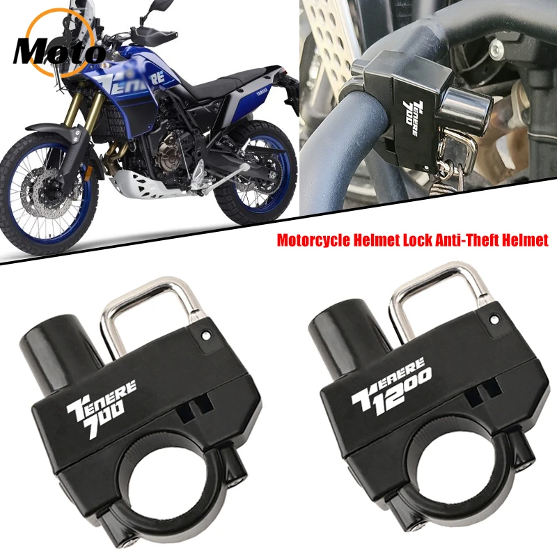 For Yamaha Tenere700 Tenere1200 Tenere 700 Tenere 1200 2019-2024 Hot Motorcycle CNC Accessories Helmet Lock Anti-Theft Helmet