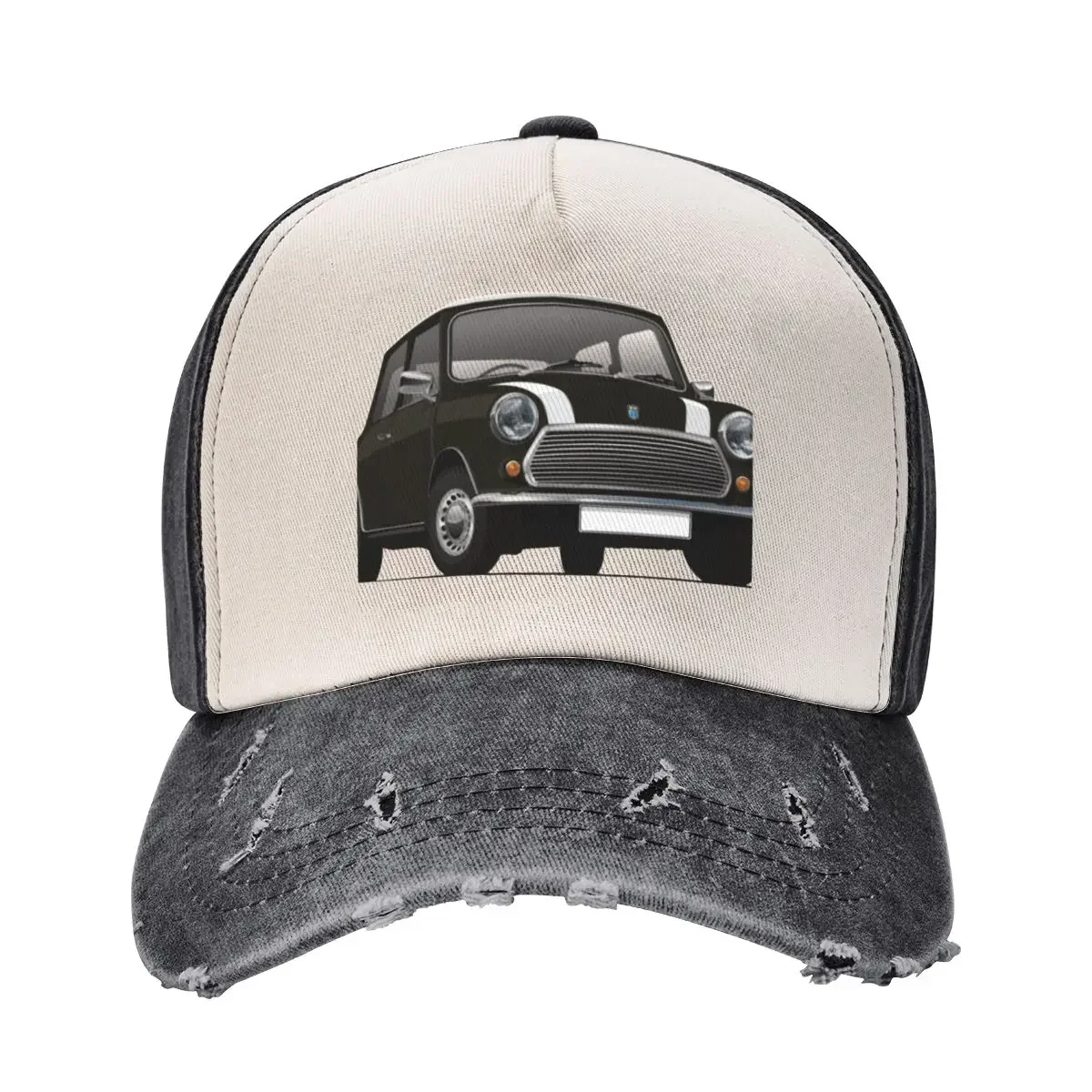 Black Austin Morris Mini with white stripes Baseball Cap Sun Cap Anime Hat Elegant Women's Hats Men's