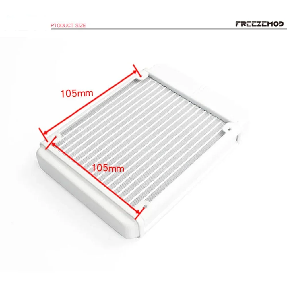FREEZEMOD الألومنيوم 120 مللي متر المبرد الأبيض 18 قناة G1/4 موضوع ROHS شهادة SR-LPZJ120 تبريد المياه وزارة الدفاع #3