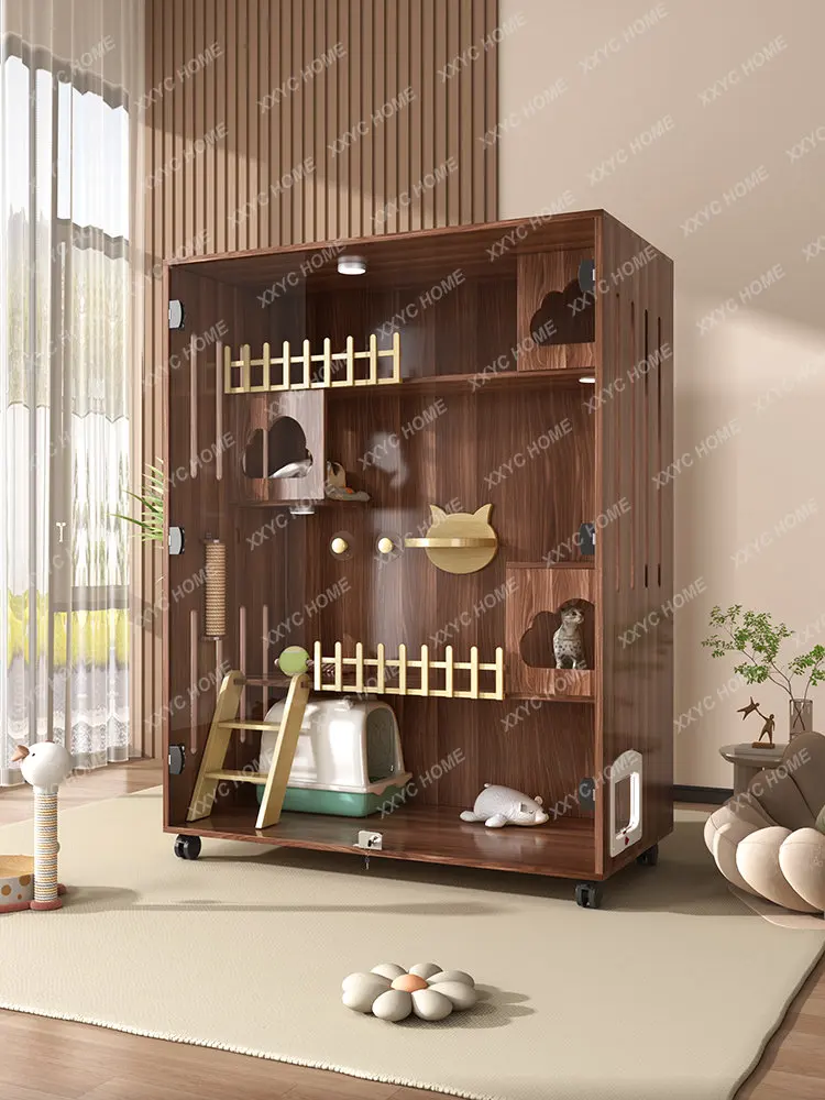 Solid Wood Cat Villa Cat Cage Home Indoor Super Large Free Space Cattery Cat Nest Cat House Cat Cabinet Cat Villa cat cage