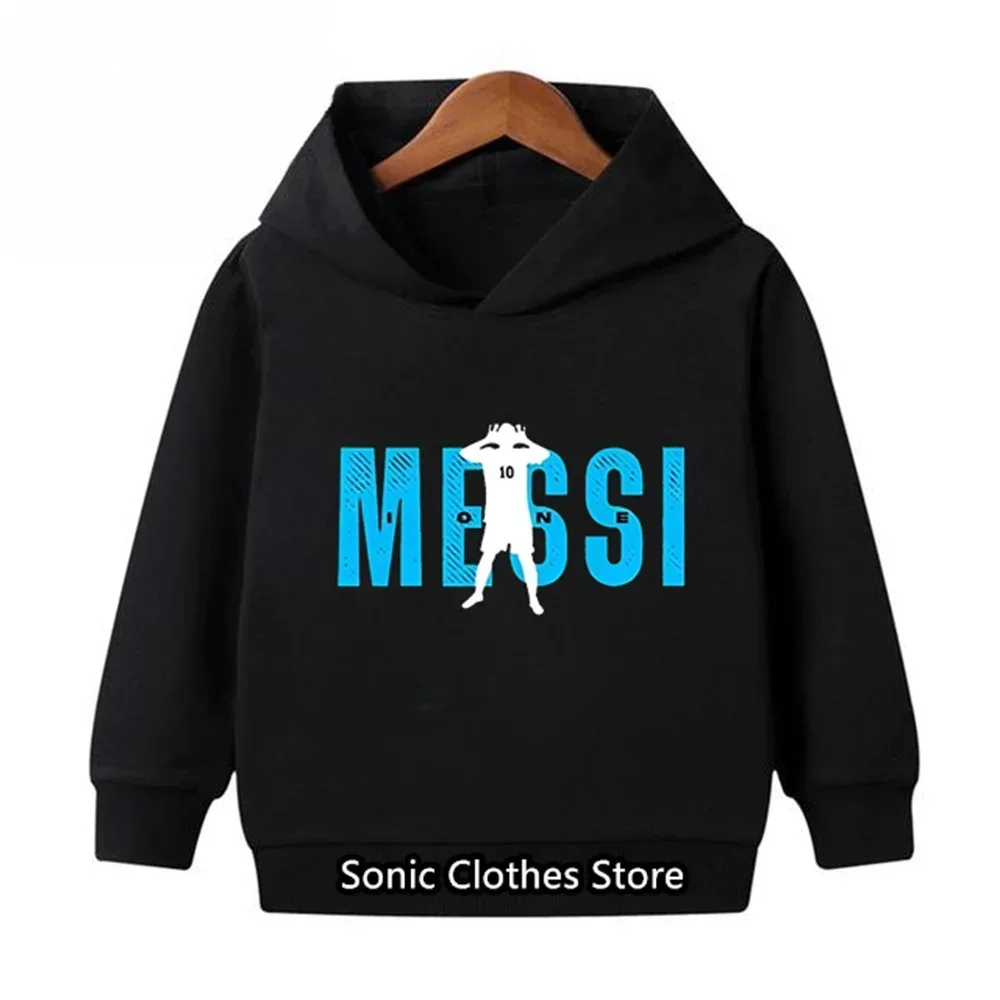 Messi Hoodie Kids Clothes Children's Spring and Autumn Long Sleeve Hoodie Sportswear Baby 3-14 Years Old Boys Football Suit