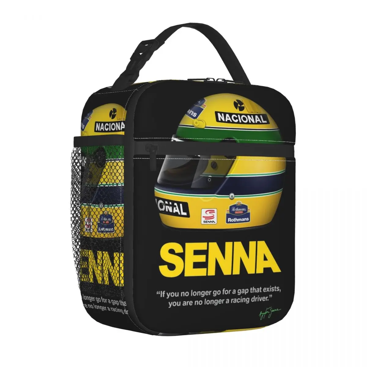 Ayrton Senna 1991 Helmet Insulated Lunch Bags Leakproof Meal Container Cooler Bag Tote Lunch Box Office Outdoor Bento Pouch