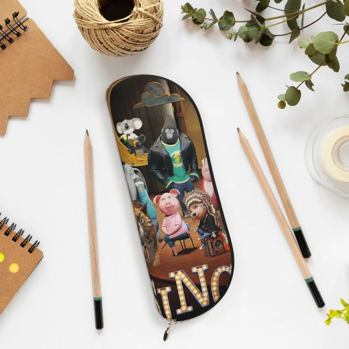 Sing 2 مقلمة حامل أقلام تخزين لوازم القرطاسية سعة كبيرة صندوق القلم حقيبة أقلام رصاص لمدرسة الأطفال