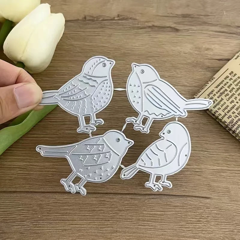 Versatile & Durable Bird-Themed Metal Cutting Dies: Enhance Creative DIY Scrapbooking & Card Making with 4 Unique Styles