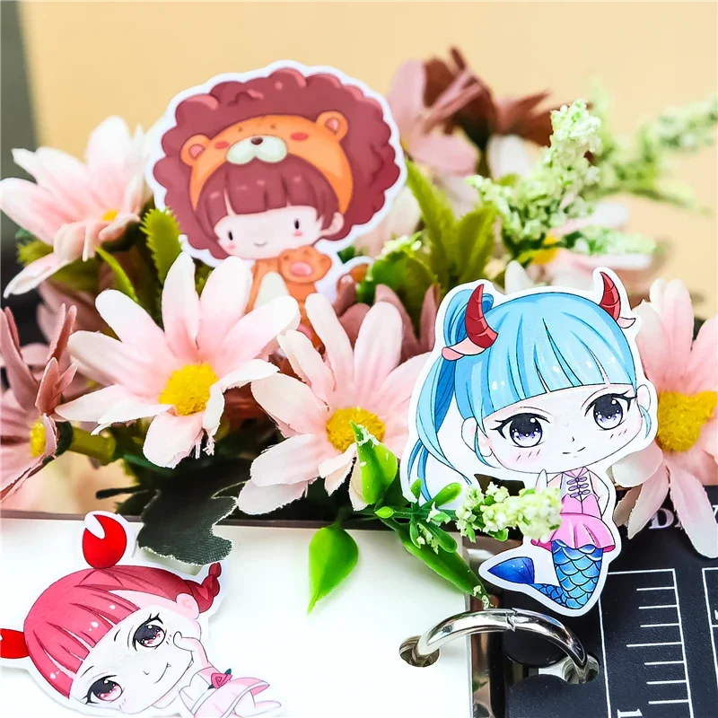 24pcs Retro Constellation Girls Boys Stickers For Car Waterproof Bike Motorcycle Phone Book Travel Luggage scrapbooking