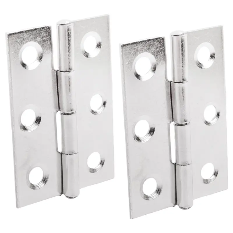 A05G-2Pcs Stainless Steel 2 Inch 4.4X3.1Cm Cabinet Door Hinges Hardware