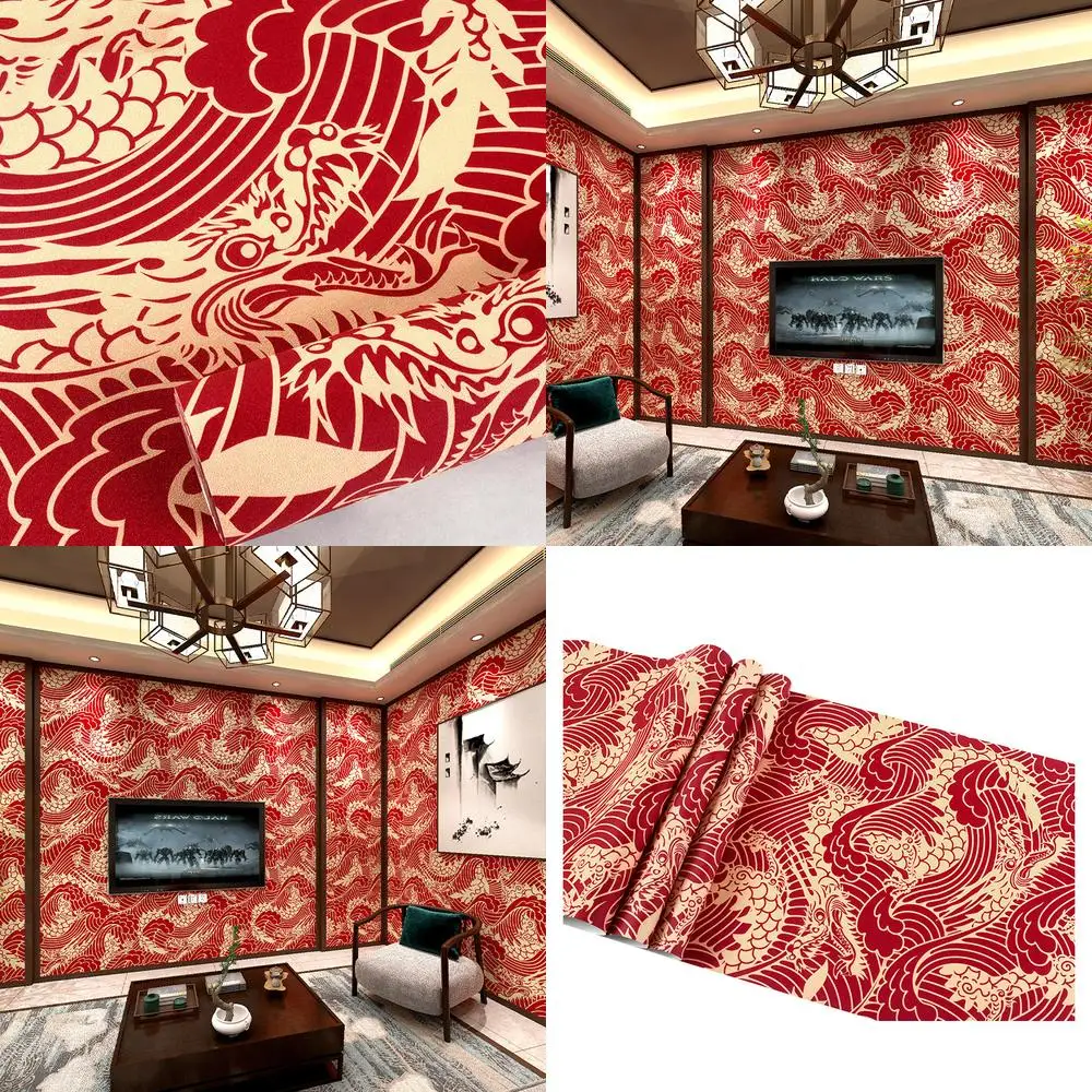 ورق حائط كلاسيكي بتصميم كلاسيكي على الطراز الصيني الجديد لمطعم الفندق وغرفة خاصة وديكور حائط لخلفية بيت الشاي #1