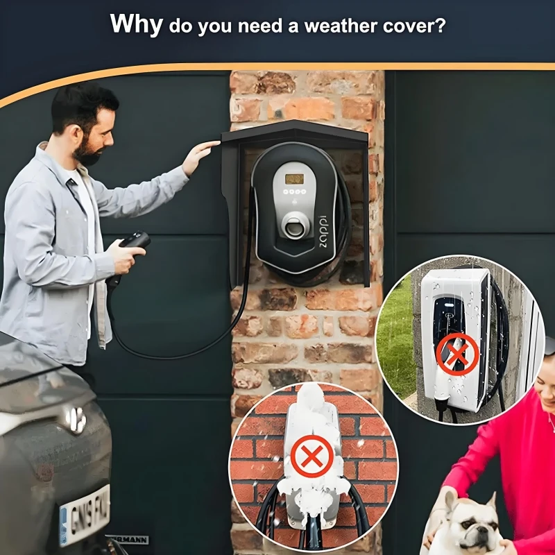 EV Charging Station Protective Cover Electric Car Charger Rain Cover EVSE Wallbox Rainproof Protective Bracket Kit