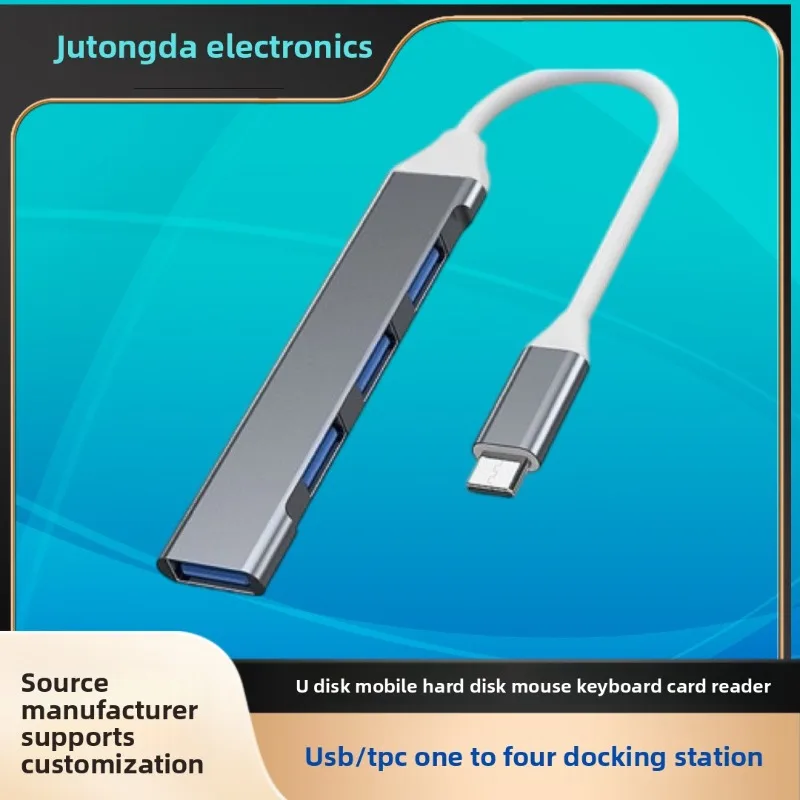 USB 3.0 4-Port Hub - Type-C Expander with 5Gbps Card Reader, Compatible with Laptops & Phones, Laptops & Computers