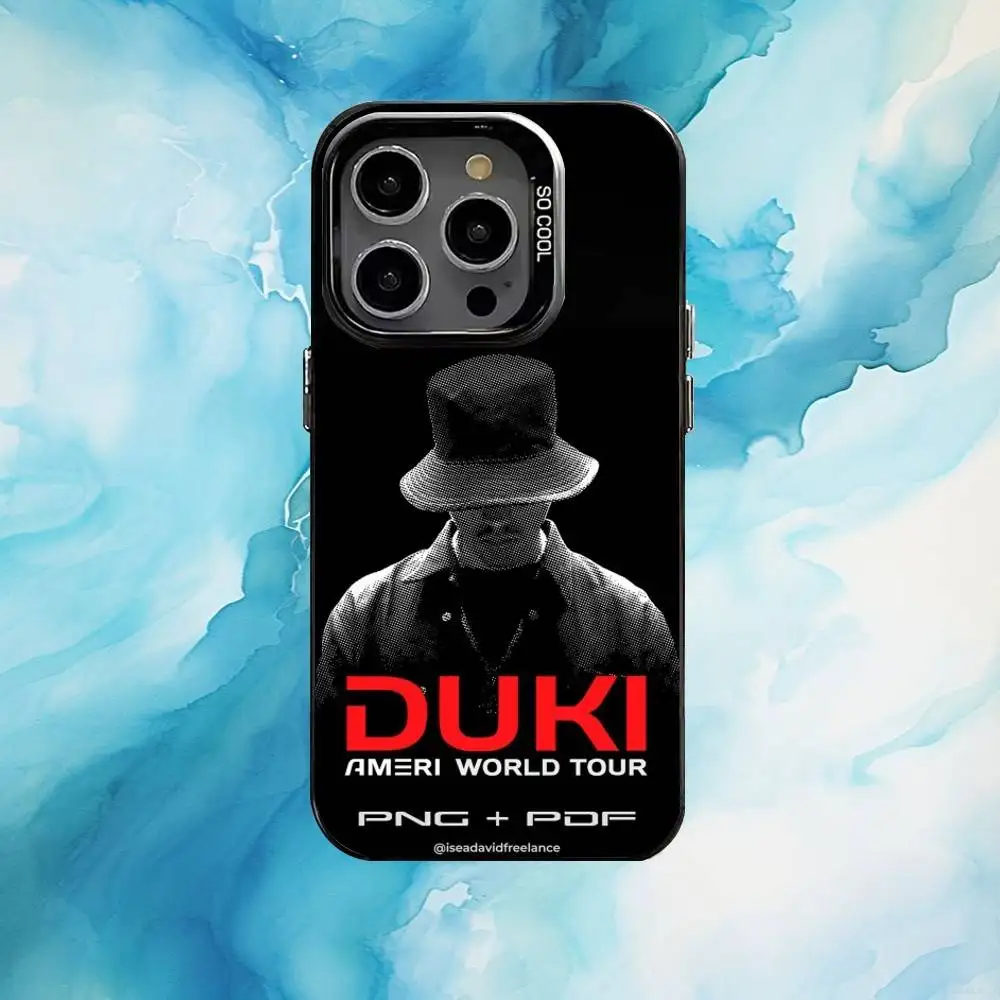 حافظة هاتف D-Duki Rapper لهاتف iPhone17,16,15,14,13,12,11 Plus، Pro Max Black Candy Matte غطاء مقاوم للصدمات