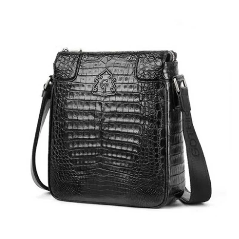 gete crocodile men's bag, single shoulder bag, crossbody bag,business bag Fashion leisure bag