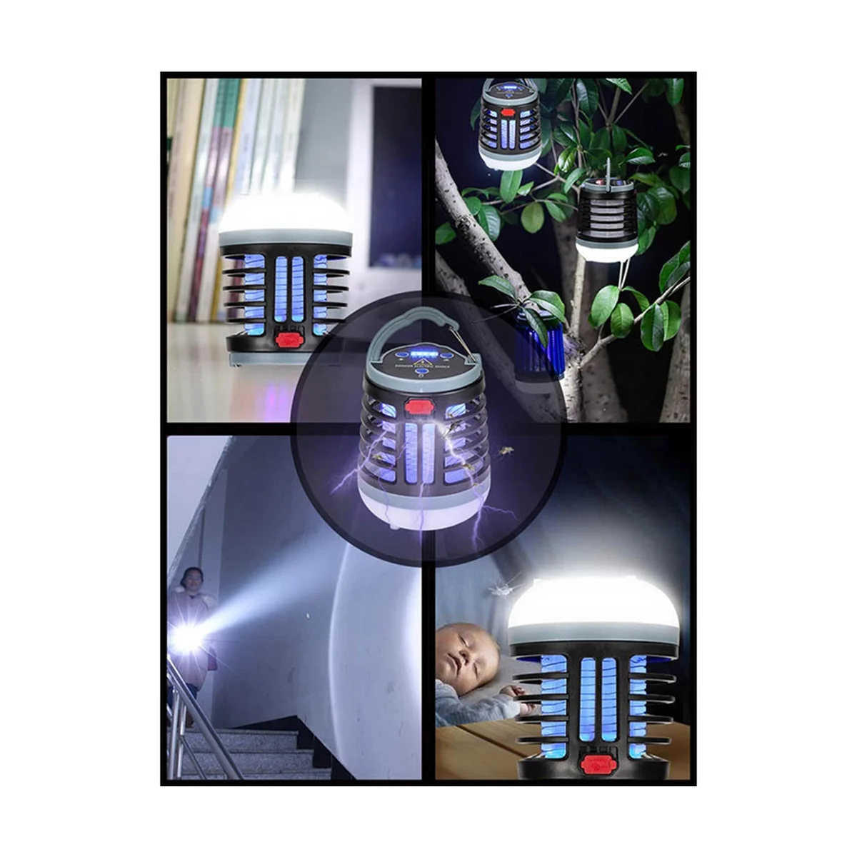 Lampada da campeggio elettrica ricaricabile per uso domestico all'aperto muto con illuminazione luminosa a LED