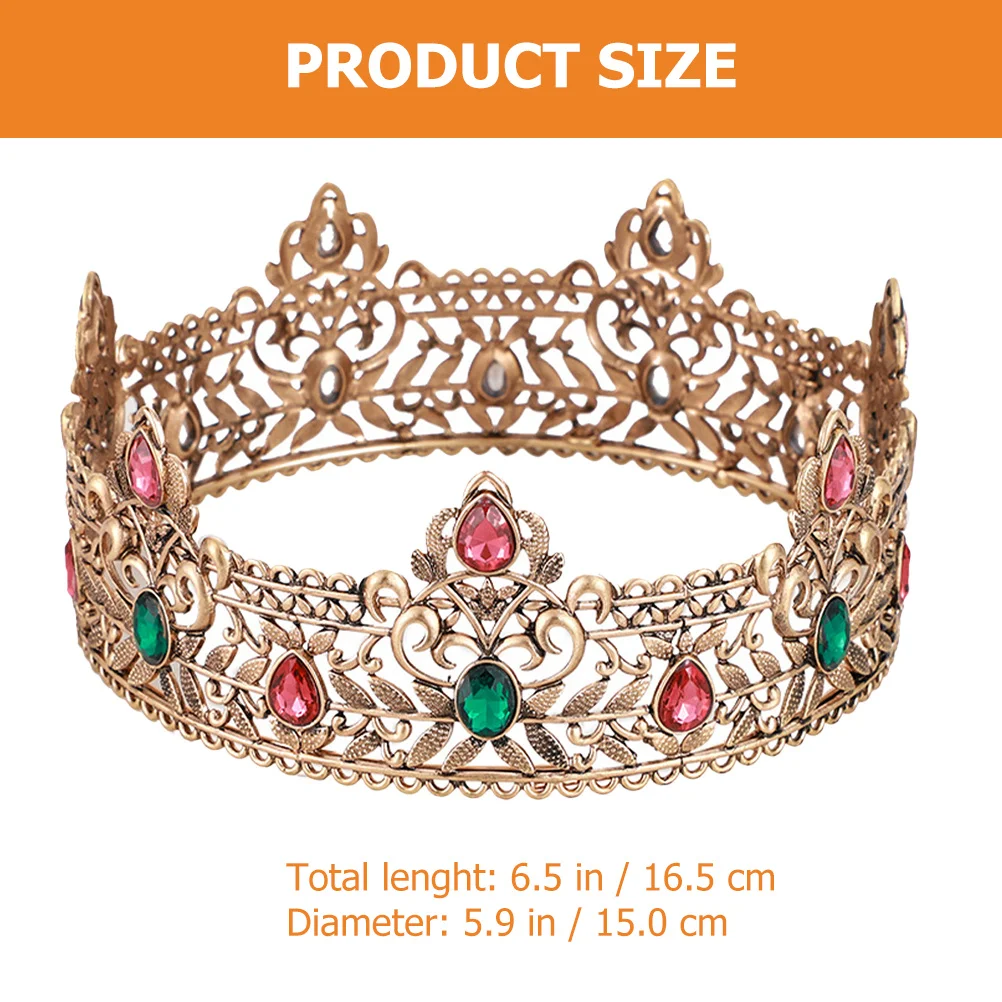 Gothic voor mannen Vintage koning kroon bruiloft cosplay prestatie prop sieraden accessoire gouden mannen kroon retro hoofdtooi