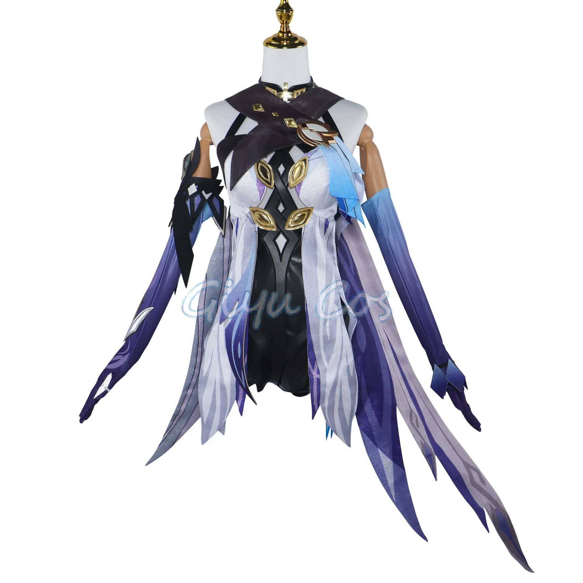 女性のためのgenminインパクトコスプレコスチューム、ウィッグ付きのアニメユニフォーム、ハロウィーンパーティーコスチューム、仮面舞踏会ゲーム、大人のカーニバル