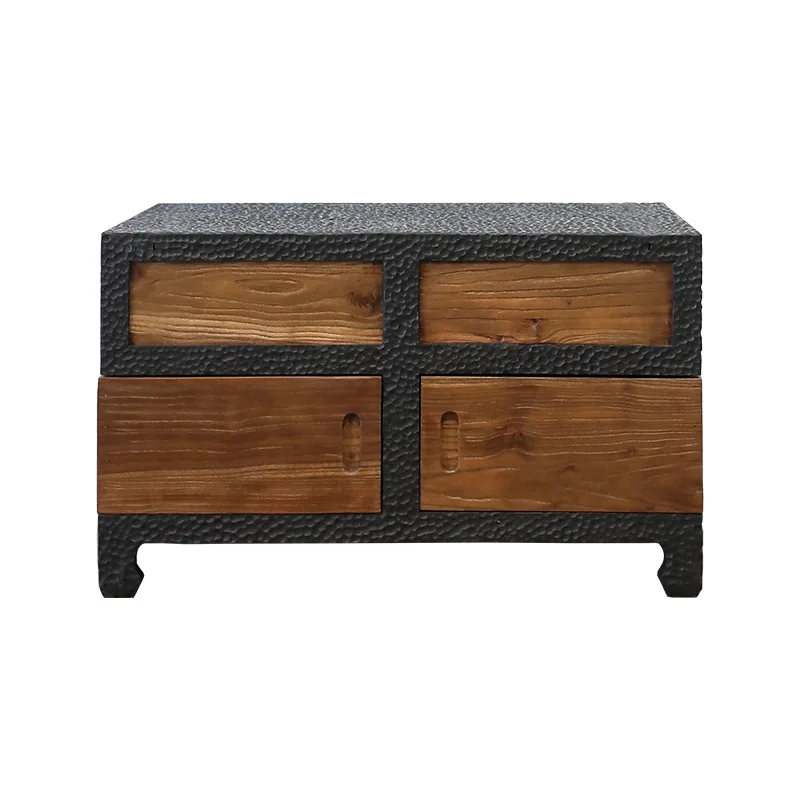 Solid wood square coffee table weathered old wood homestay, creative tea table